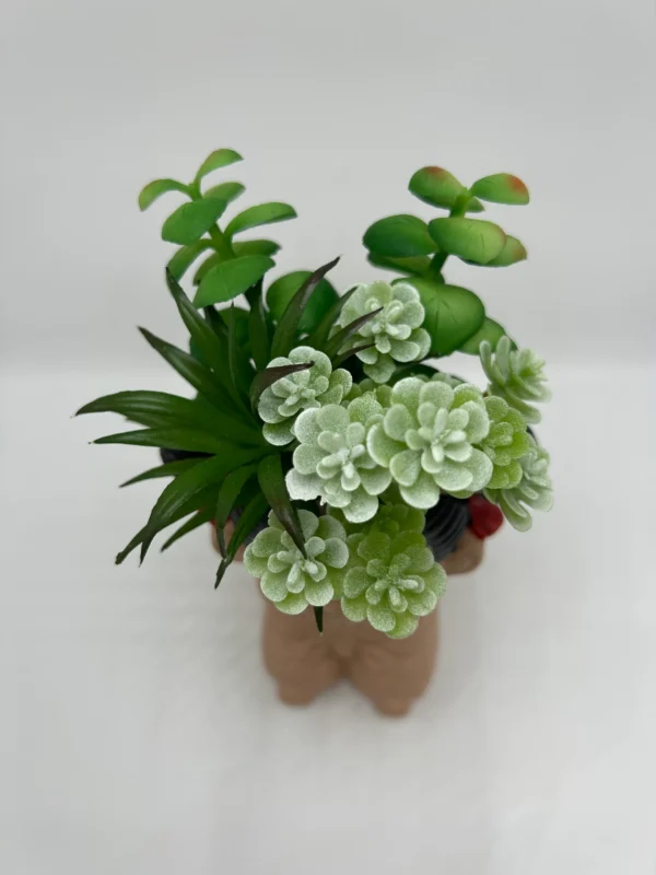 Green fake succulents