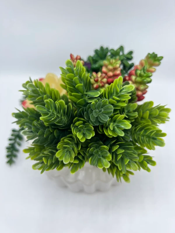 artificial plants in pots