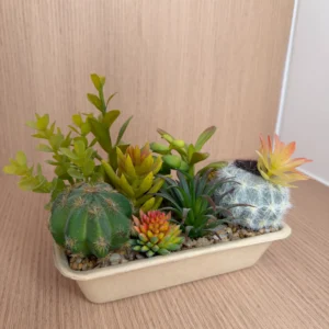 DR0107 (6) profile - Faux Succulent in Ceramic Pot