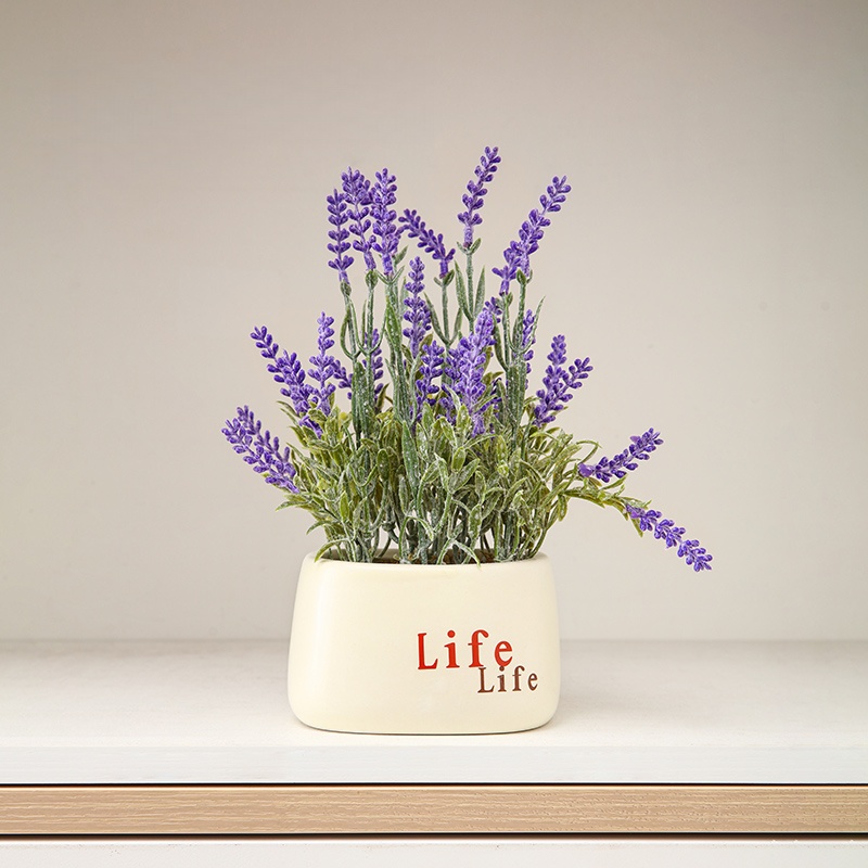 ZH0031 (1) profile - Artificial Lavender Potted Plant with Life Ceramic Pot