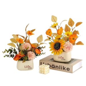 ZH0032 (2) profile - Artificial Sunflower & Autumn Floral Potted Set
