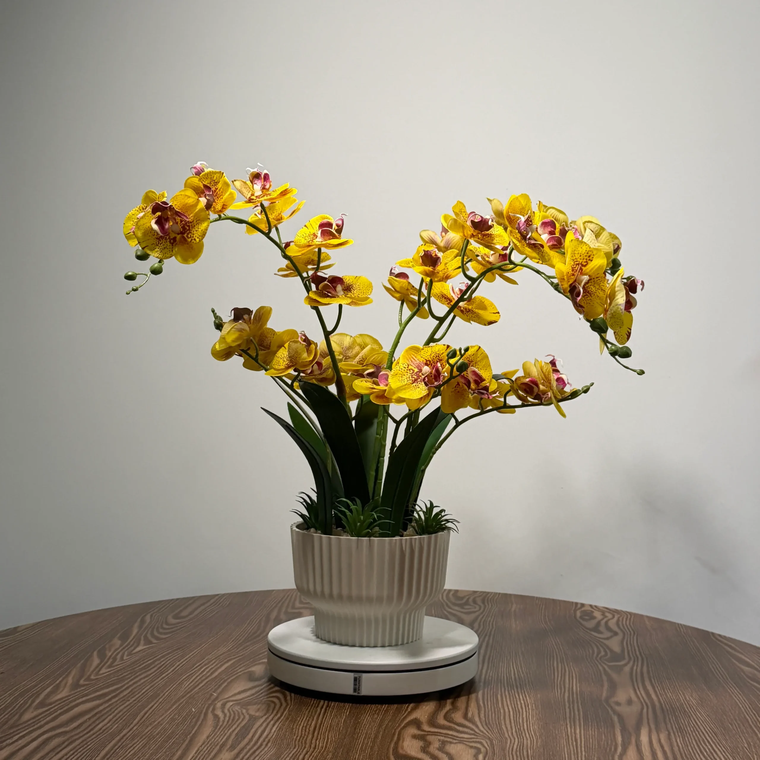 HD0022 (2) - Luxury Artificial Yellow Phalaenopsis Orchid Arrangement