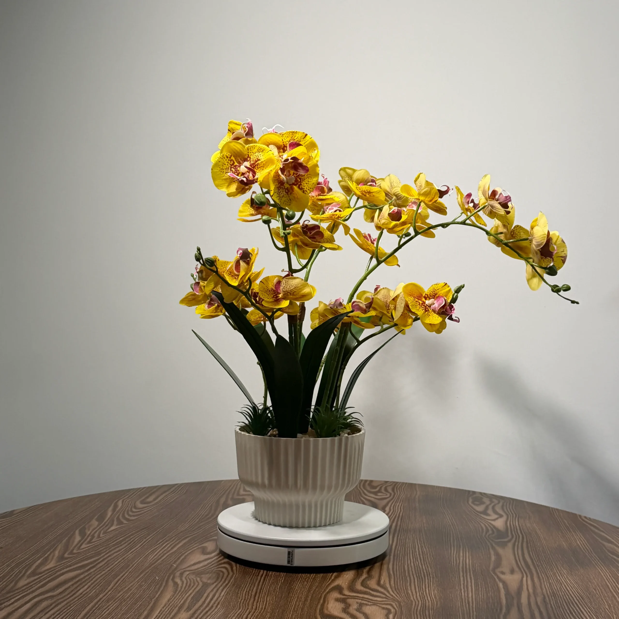 HD0022 (3) - Luxury Artificial Yellow Phalaenopsis Orchid Arrangement