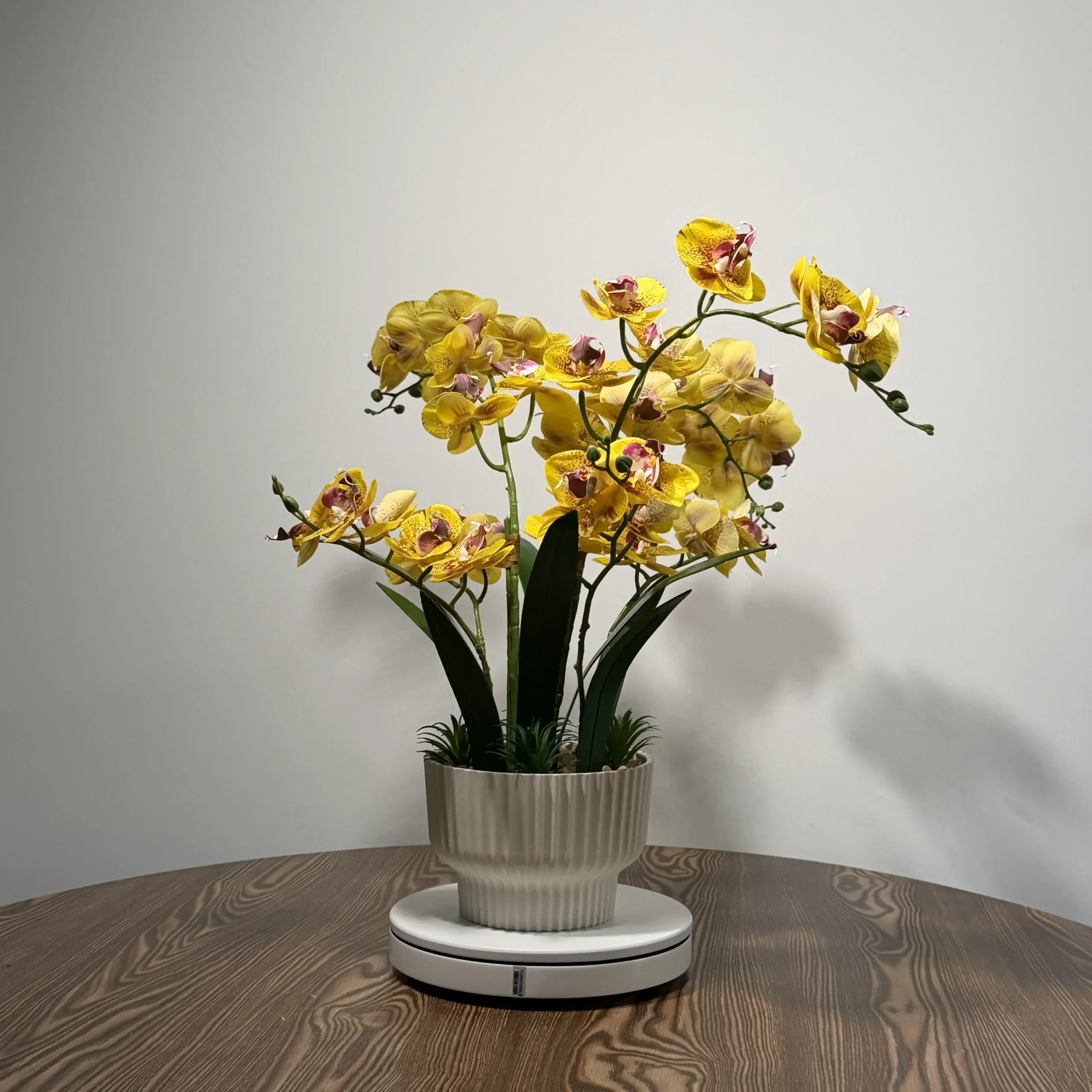HD0022(4) - Luxury Artificial Yellow Phalaenopsis Orchid Arrangement
