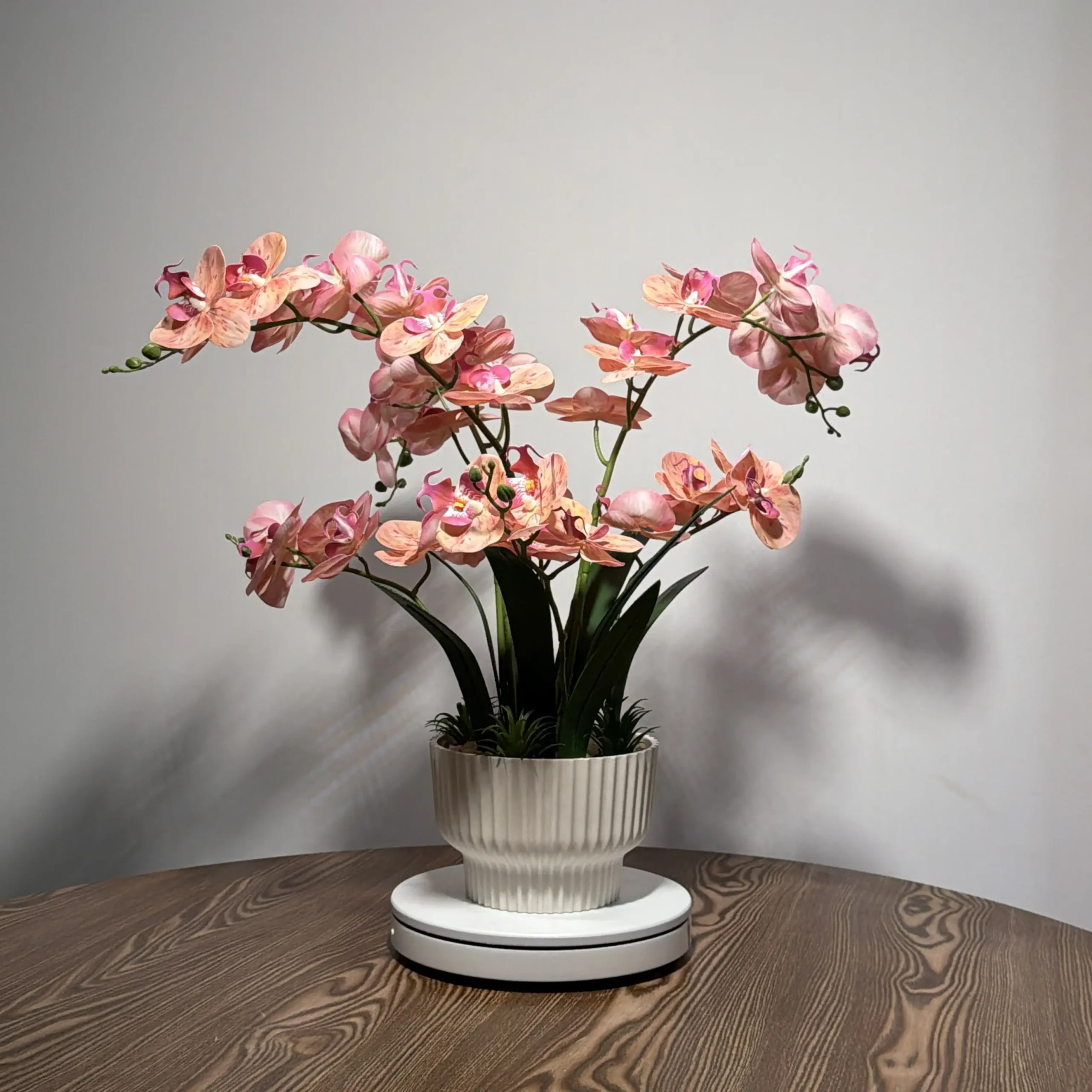 HD0023 (2) - Luxury Artificial Blush Pink Phalaenopsis Orchid Arrangement