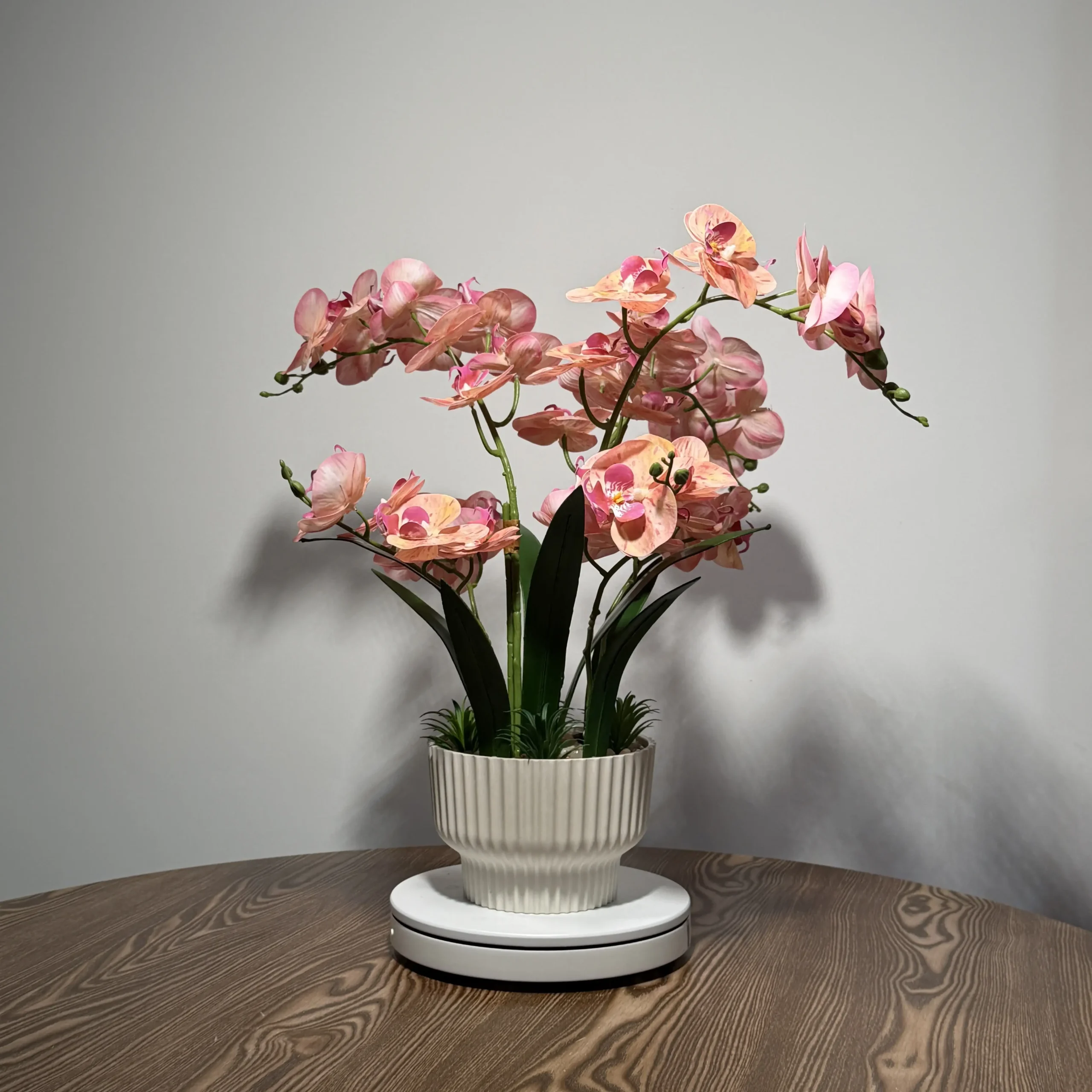 HD0023 (3) - Luxury Artificial Blush Pink Phalaenopsis Orchid Arrangement