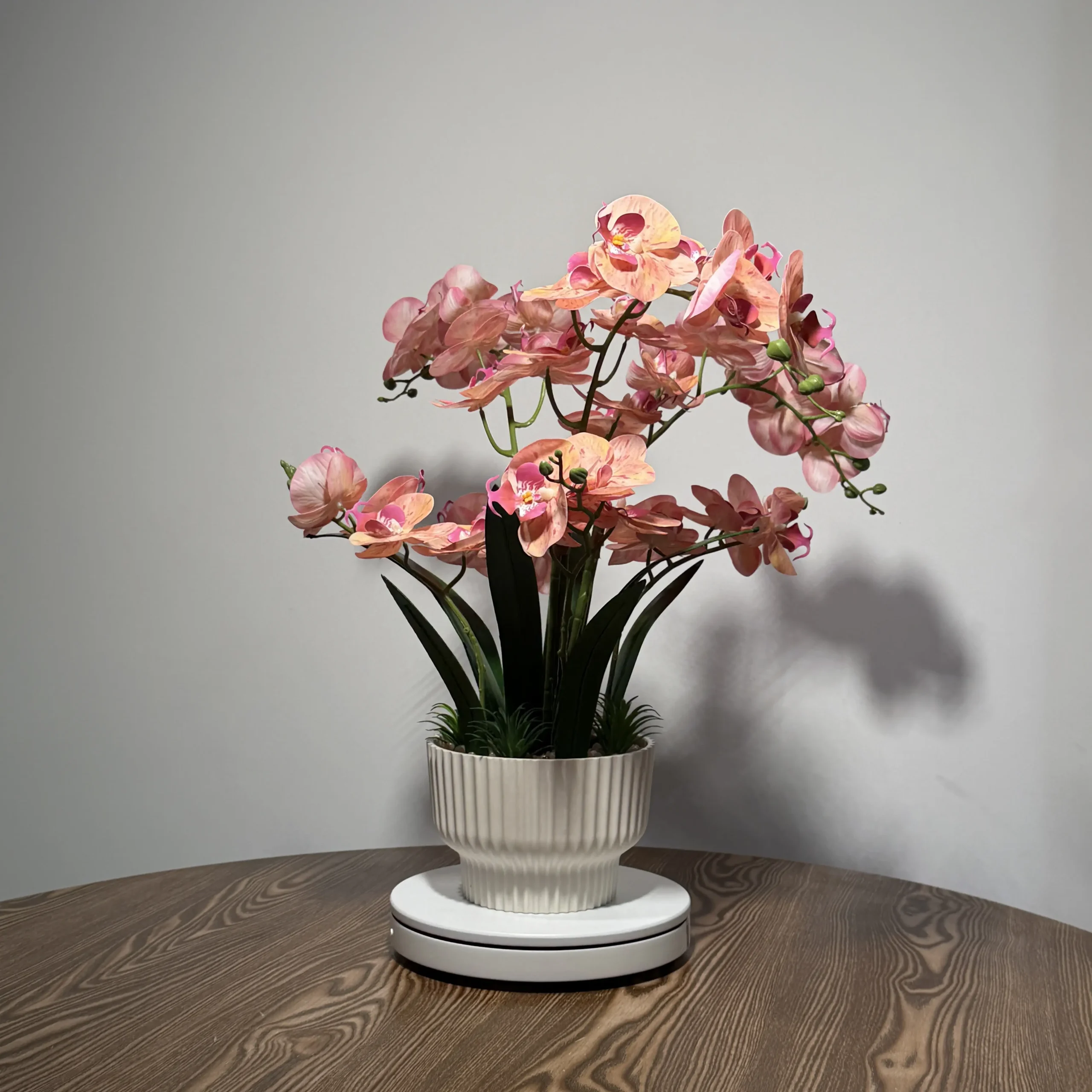 HD0023 (4) - Luxury Artificial Blush Pink Phalaenopsis Orchid Arrangement
