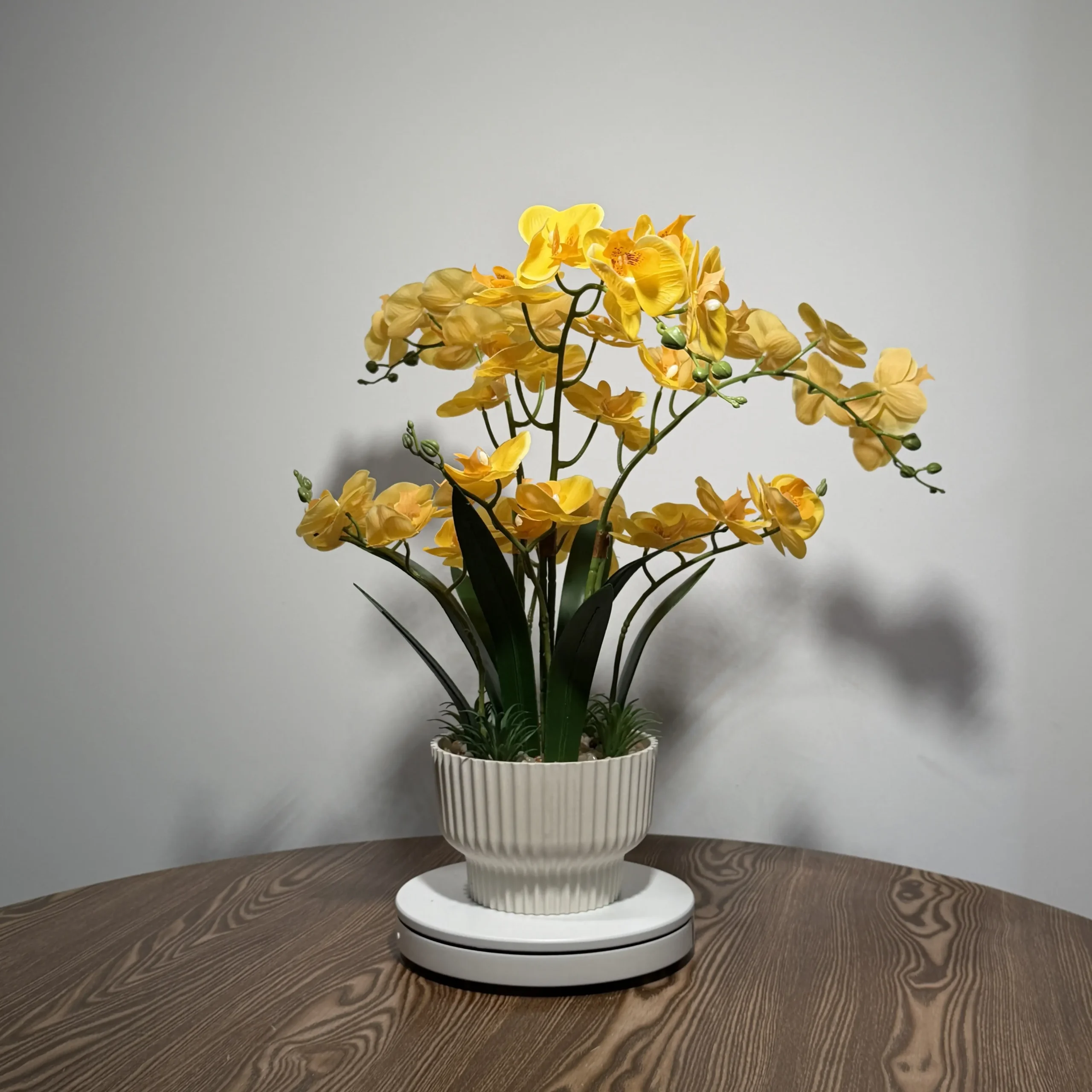 HD0024 (2) - Luxury Golden Yellow Artificial Orchid Arrangement