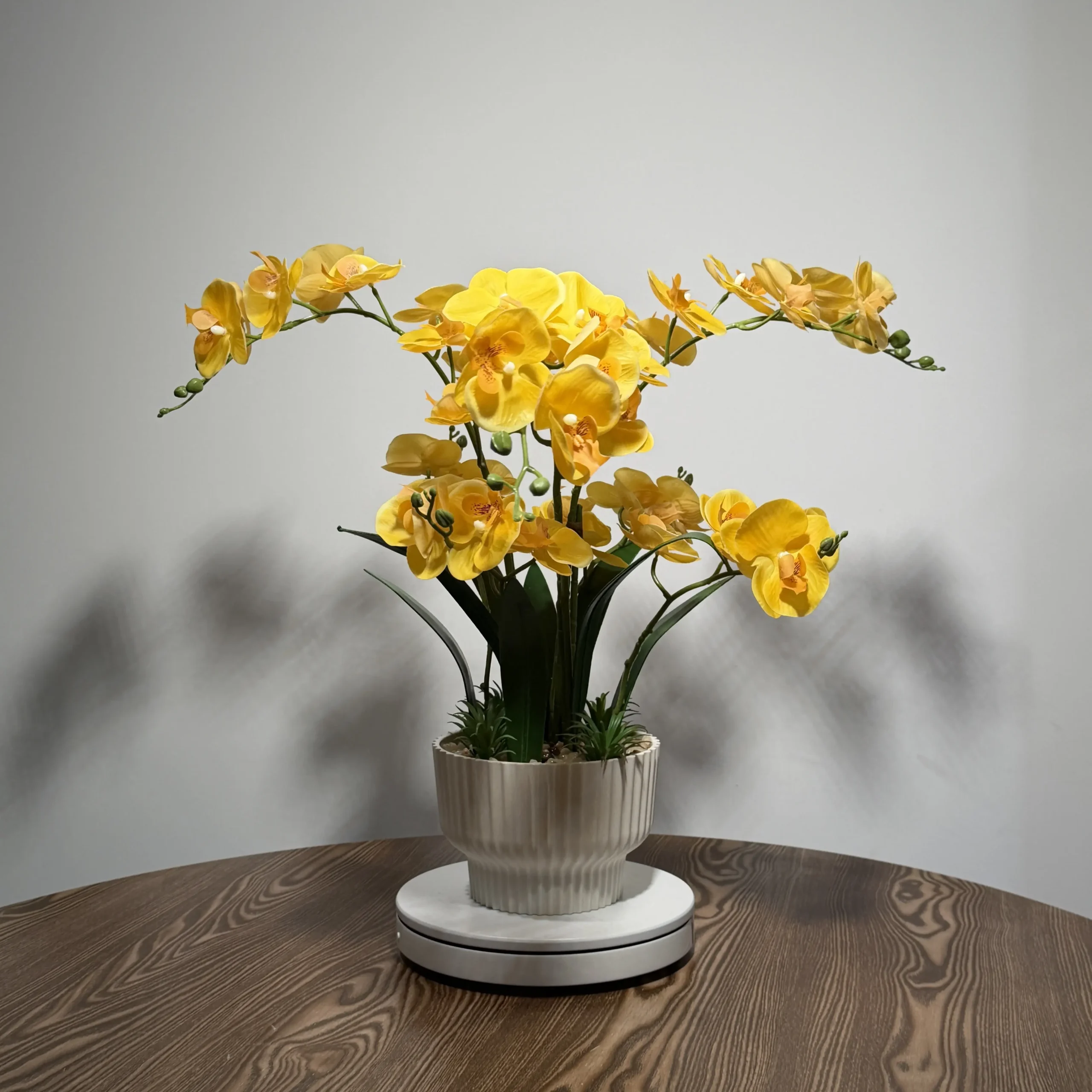 HD0024 (3) - Luxury Golden Yellow Artificial Orchid Arrangement