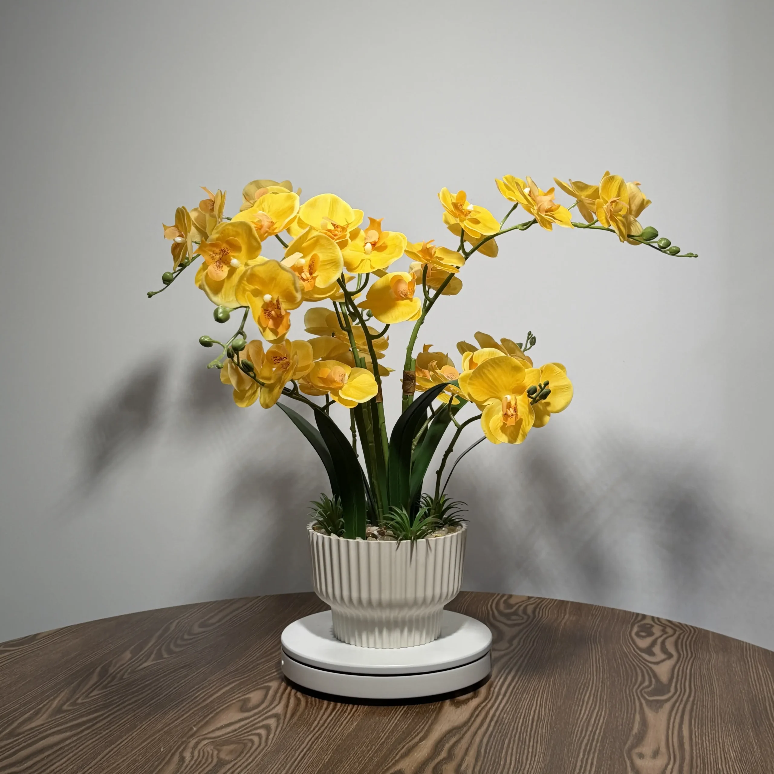 HD0024 (4) - Luxury Golden Yellow Artificial Orchid Arrangement