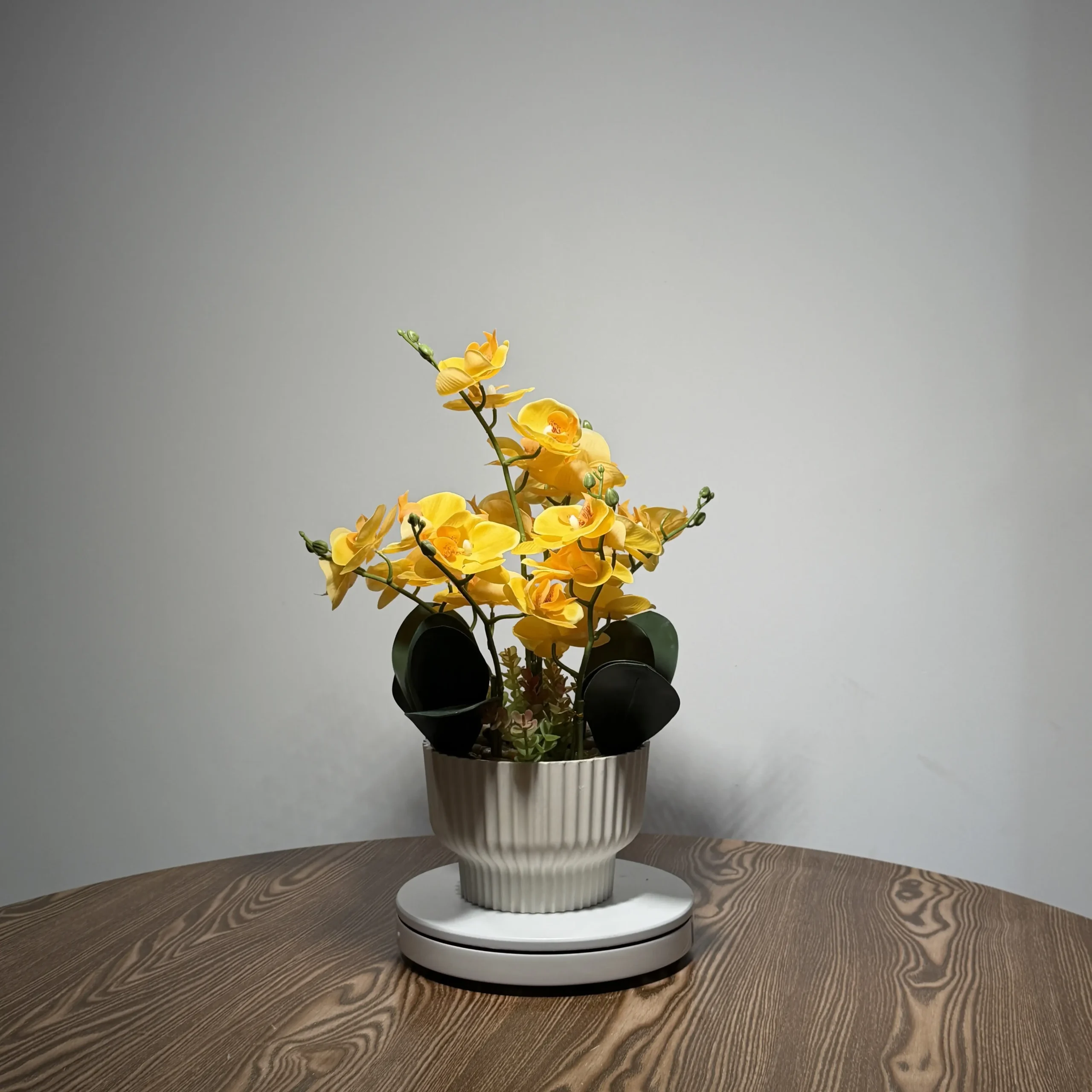 HD0031 (3) - Luxury Golden Yellow Artificial Orchid Bonsai
