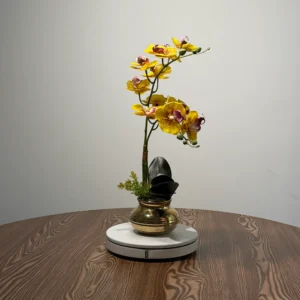 HD0035 (1) profile - Vibrant Golden Spotted Artificial Phalaenopsis Orchid