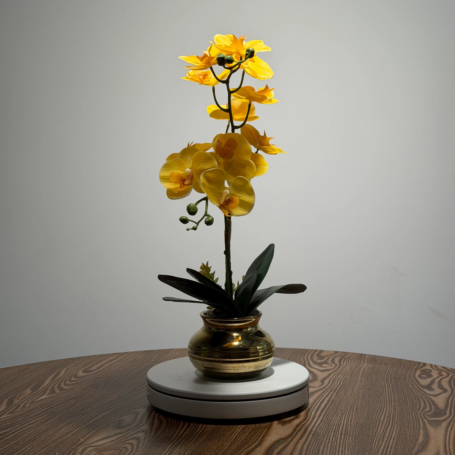 HD0037 (2) - Bright Yellow Artificial Phalaenopsis Orchid