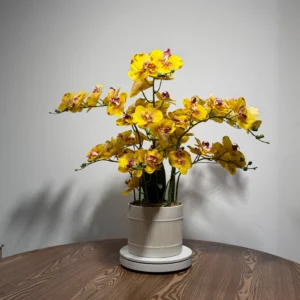 HD0043 (2) profile - Exotic Yellow-Pink Artificial Orchid Plant