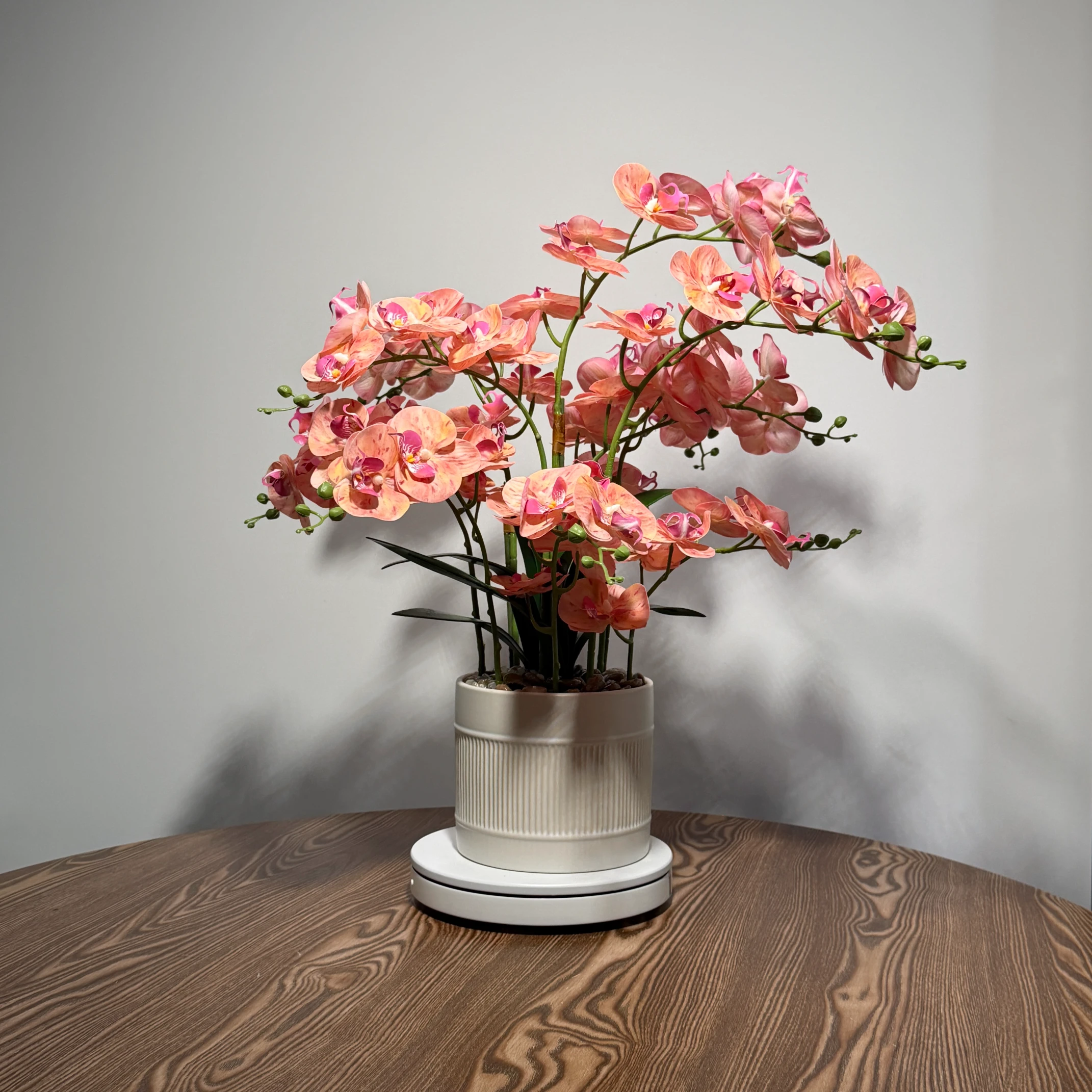 HD0044 (2) - Pink-Orange Artificial Orchid Plant