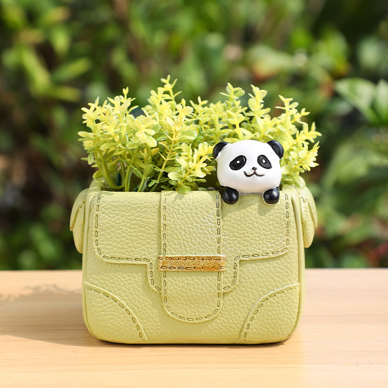 KT0008 (3) - Cute Handbag Resin Succulent Planter Set