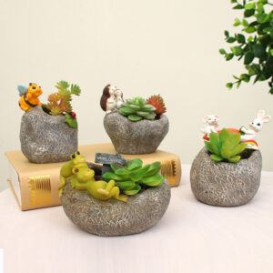 KT0012 (2) profile - Cute Garden Animal Resin Succulent Planter Set