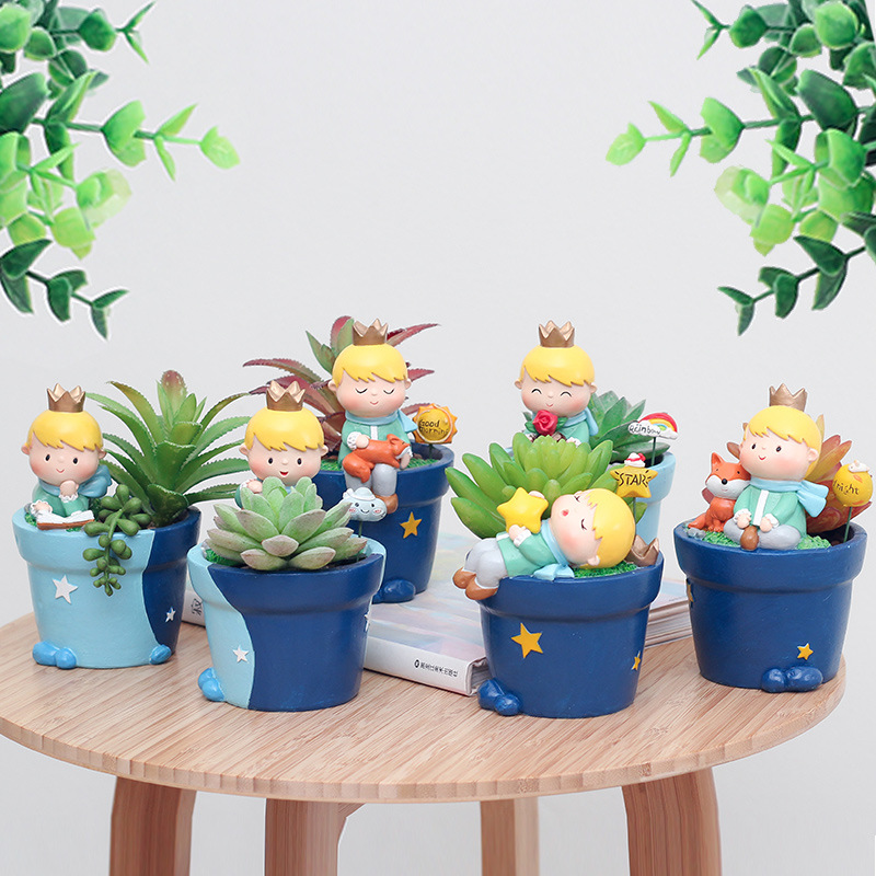 KT0020 (1) profile - The Little Prince Resin Succulent Planter Set