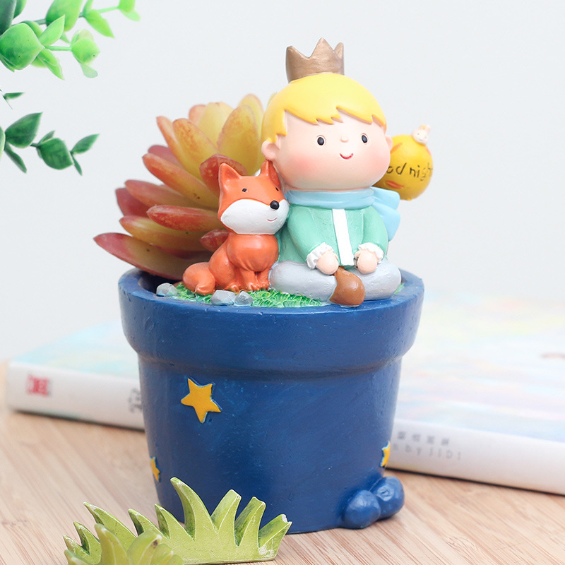 KT0020 (3) - The Little Prince Resin Succulent Planter Set