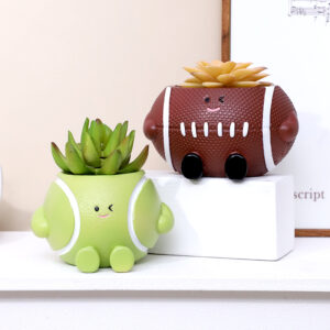 KT0030 (1) profile - Cute Sports Ball Resin Succulent Planter Set