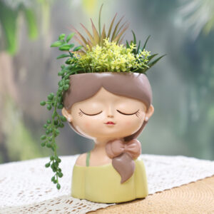 KT0031 (1) profile - Cute Girl Resin Succulent Planter Set