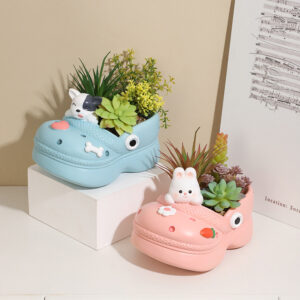KT0033 (2) profile - Cute Animal Croc Resin Succulent Planter Set