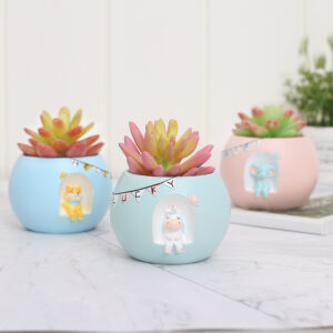 KT0039 (2) profile - Cute Animal House Resin Succulent Planter Set