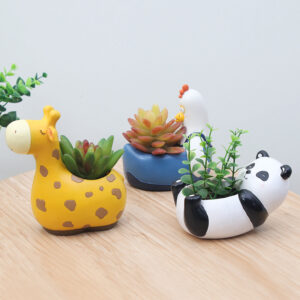 KT0042 (1) profile - Cute Safari Animal Succulent Pots