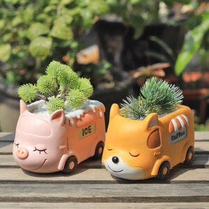KT0044 (1) profile - Cute Animal Food Truck Resin Planters