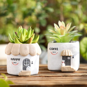 KT0046 (2) profile - Cute Cottage Resin Succulent Planters