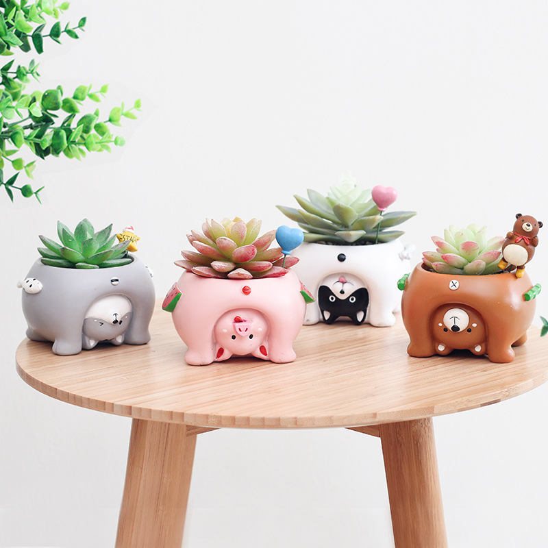 KT0051 (1) profile - Chubby Animal Resin Succulent Planters