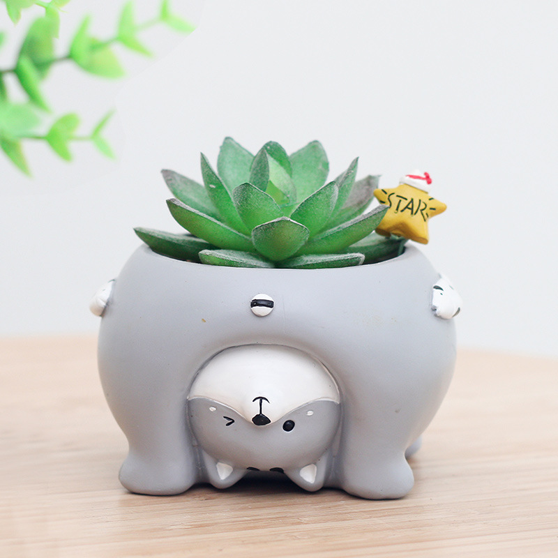 KT0051 (3) - Chubby Animal Resin Succulent Planters