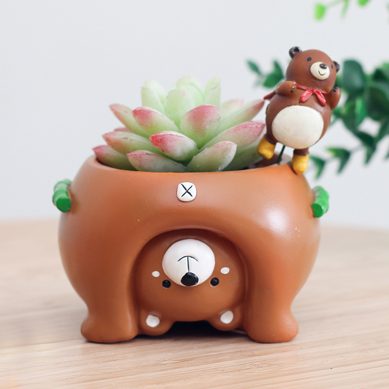 KT0051 (4) - Chubby Animal Resin Succulent Planters