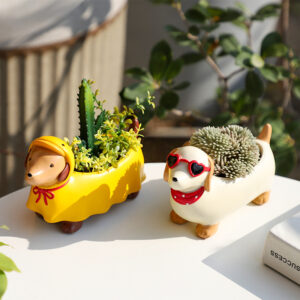 KT0053 (2) profile - Cute Dachshund Resin Planters