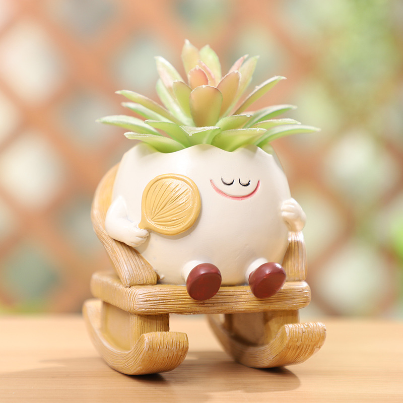 KT0054 (2) - Cute Tooth Character Resin Planters
