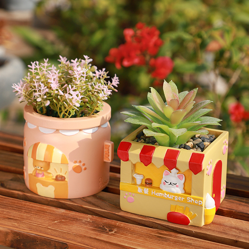 KT0057 (4) profile - Kawaii Food Stand Resin Planters