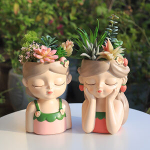 KT0061 (1) profile - Fruit Girl Resin Succulent Planters
