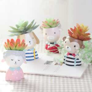 KT0075 (3) profile - Cute Cartoon Animal Resin Succulent Planters