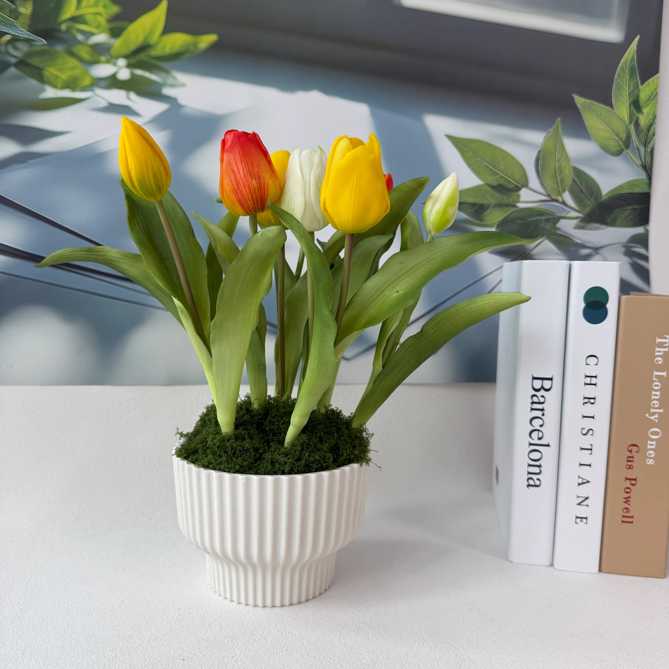 SE0015 (9) - Artificial Multi-Color Tulip Arrangement