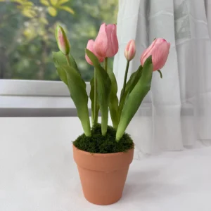 SE0020 (2) profile - Artificial Pink Tulip Garden Arrangement