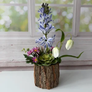SE0024 (3) profile - Rustic Wood Stump Artificial Hyacinth