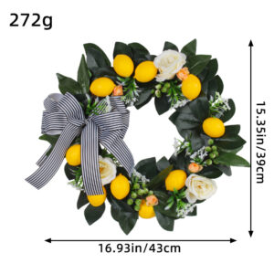 SU0001 (3) profile - Artificial Lemon & Rose Summer Wreath