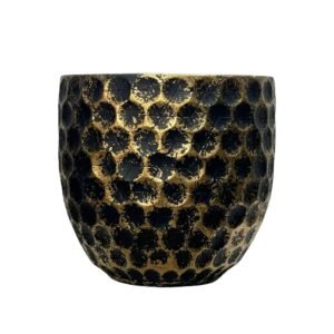 VA0007 (1) profile - Black Gold Honeycomb Embossed Planter