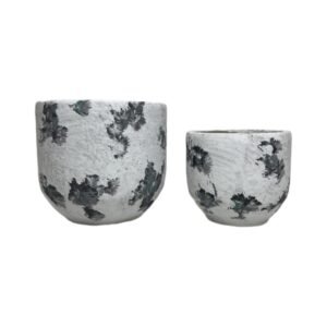 VA0012 (2) profile - Abstract Floral Concrete Planter Set