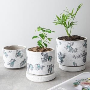 VA0024 (3) profile - Floral-Print Concrete Planter Set