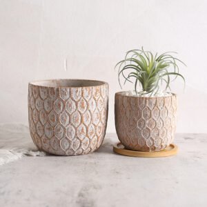VA0028 (3) profile - Honeycomb Embossed Concrete Planter