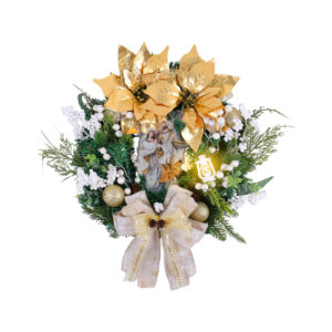 WCH0002 (5) profile - Gold Poinsettia & Nativity Scene Wreath