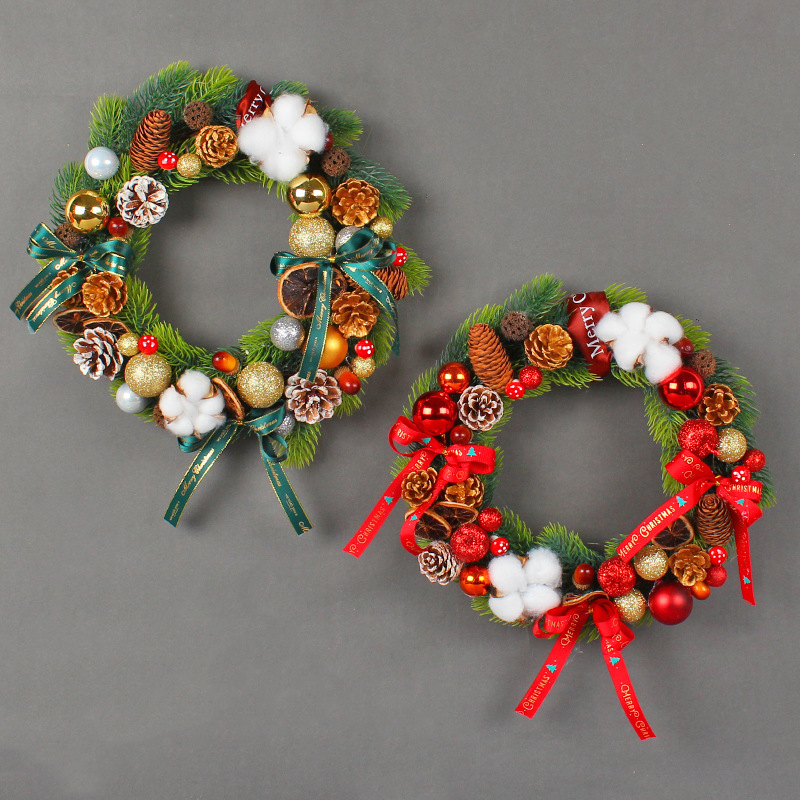 WCH0004 (2) profile - Vintage Christmas Wreaths with Cotton & Pinecones