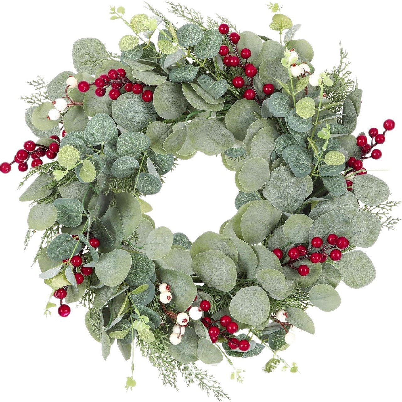 WCH0008 (3) profile - Eucalyptus & Red Berry Christmas Wreath