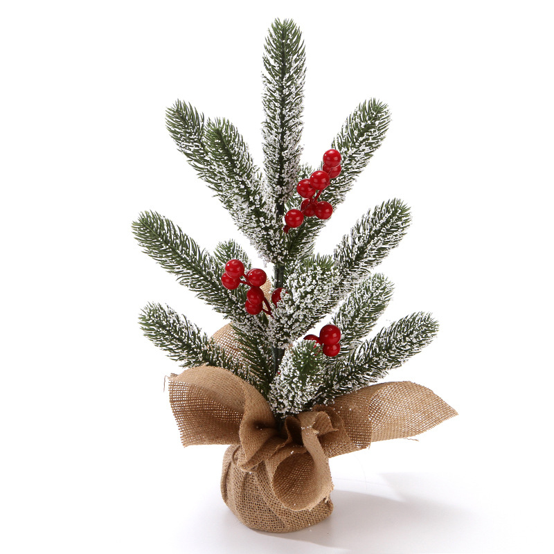 WCH0012 (1) - Assorted Mini Flocked Christmas Trees with Berries & Ornaments